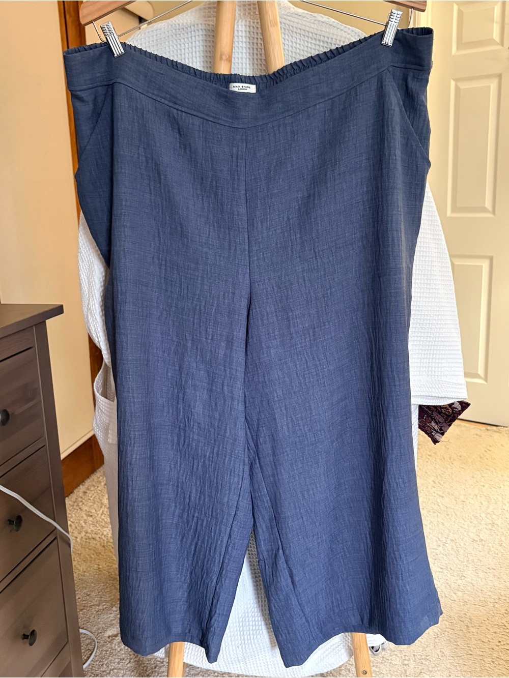 Max Studio Wide-Leg Pants in Slate Blue 3X